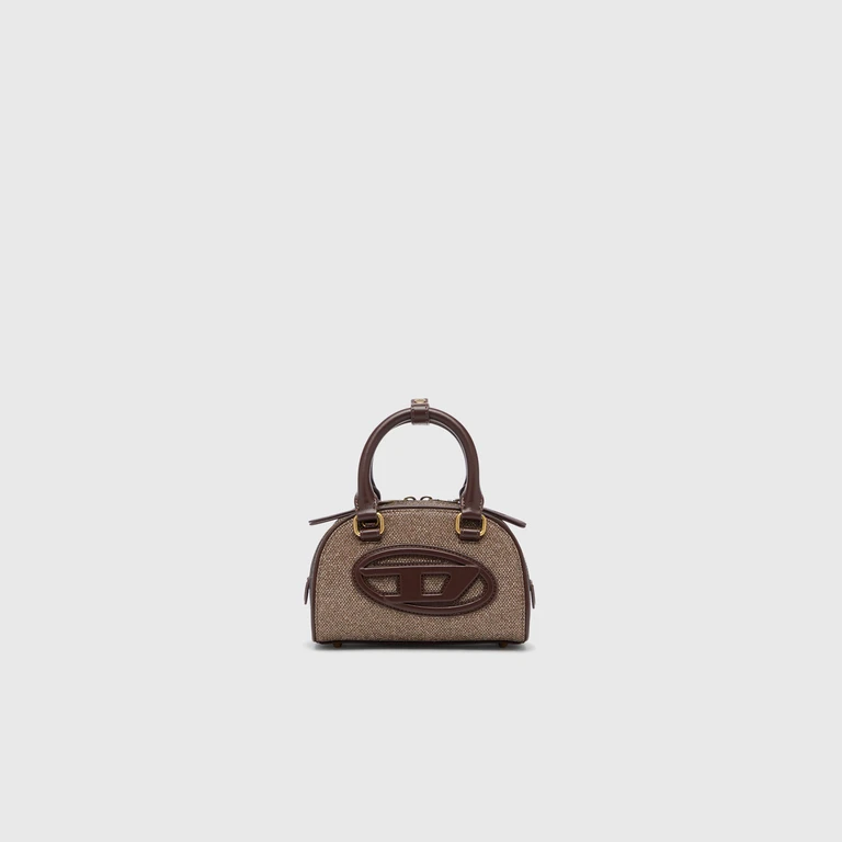 1DR Dome- Small bowling bag in Lurex fabric - Crossbody Bags - Woman - Brown