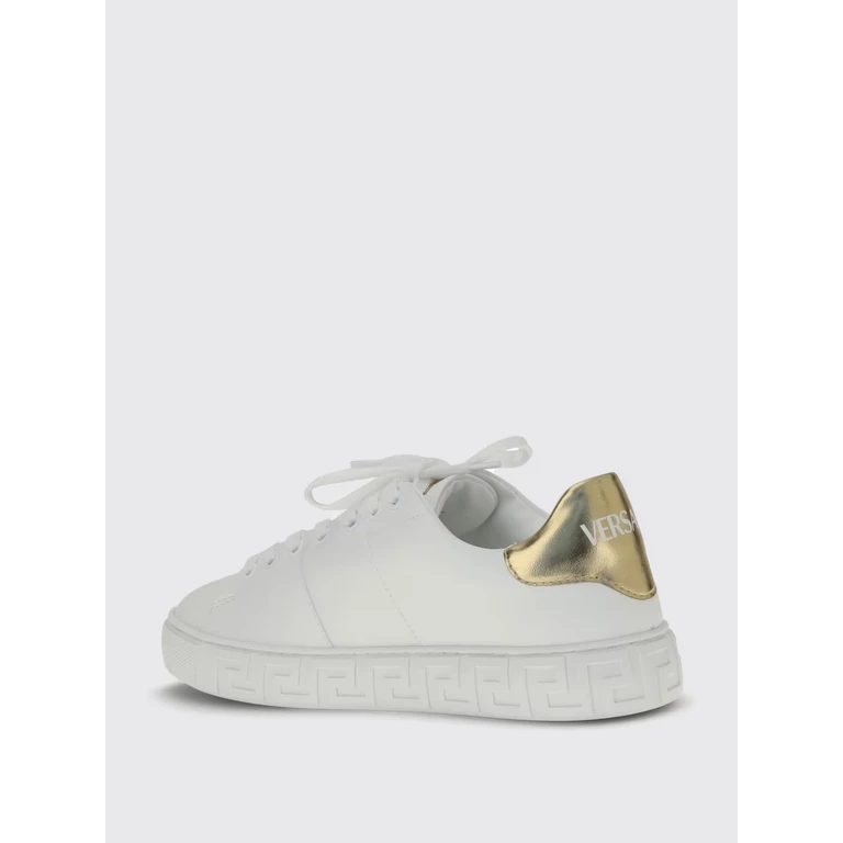 Sneakers Donna in Pelle Bianca con Dettagli Oro