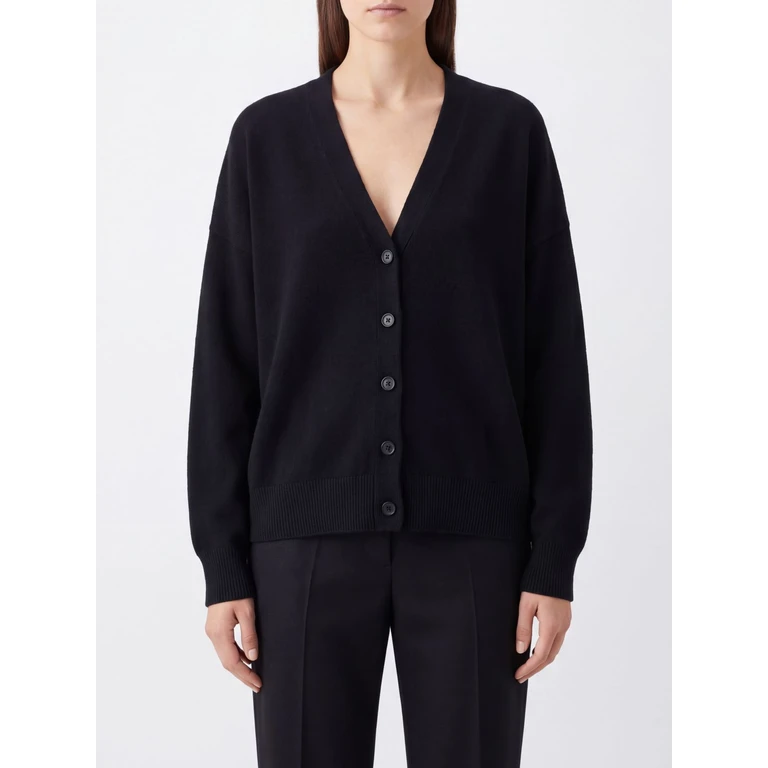 V-Neck Cardigan in a Cashmere Blend with Dropped Shoulders (N517SIMORAVEN)