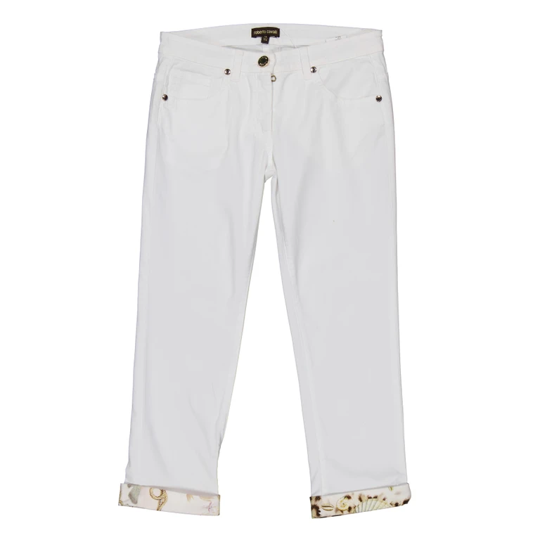 Girls Jeans with Signature Print Cuffed Hem