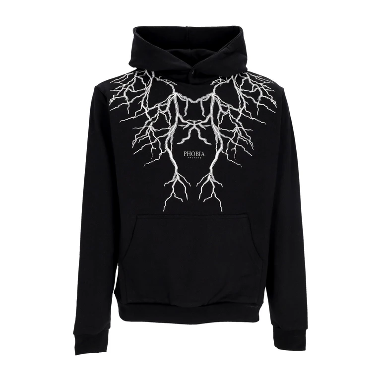 Men's Lightweight Hooded Sweatshirt Embroidery Lightning Hoodie Black/grey