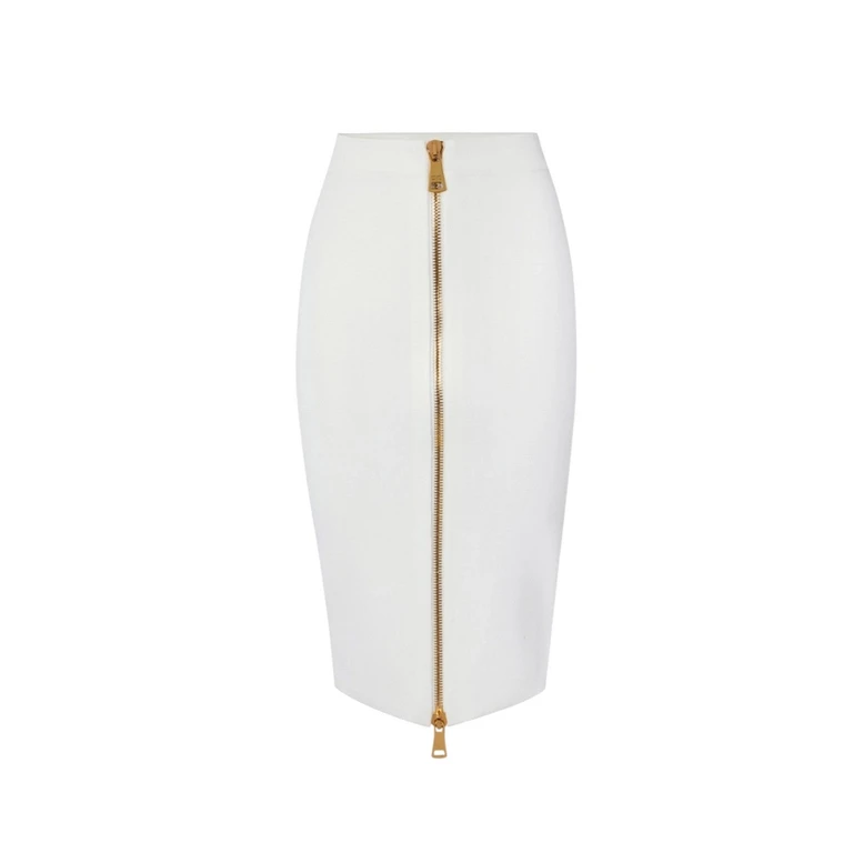 elegant skirts woman Elisabetta Franchi - knitted skirt - ivory