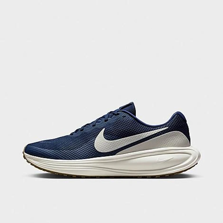 Nike Men's Revolution 8 Running Shoes in Midnight Navy/Gum Medium Brown/Wolf Grey Size: 7.0