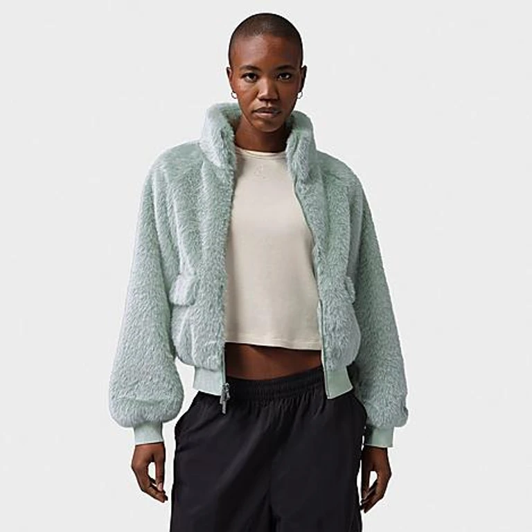 Women's Flight Faux Fur Jacket in Pistachio Frost/Chalk Size: XS
