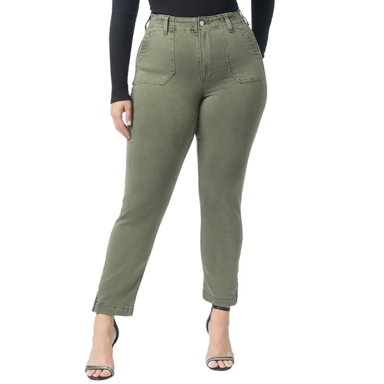 Crush Crop Pant Vintage Ivy Green Utility Straight Jean