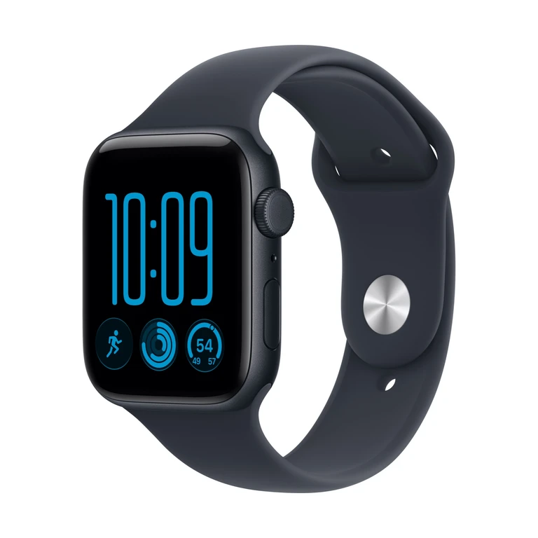 Apple Watch SE (3nd generation) SE 3 GPS + Cellular 44mm Midnight Aluminium Case with Navy Blue Sport Band - S/M