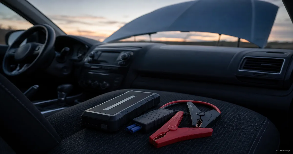 Your First Car Jump Starter, How to Read Peak Amps and Battery Size Before You Buy — AI illustration