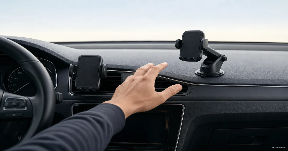 Vent or Suction, Which Car Phone Mount Should You Buy First — AI illustration