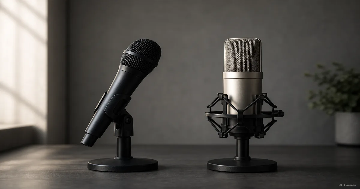 Condenser vs Dynamic Mic, Which to Buy First and Why Your Room Decides โ AI illustration