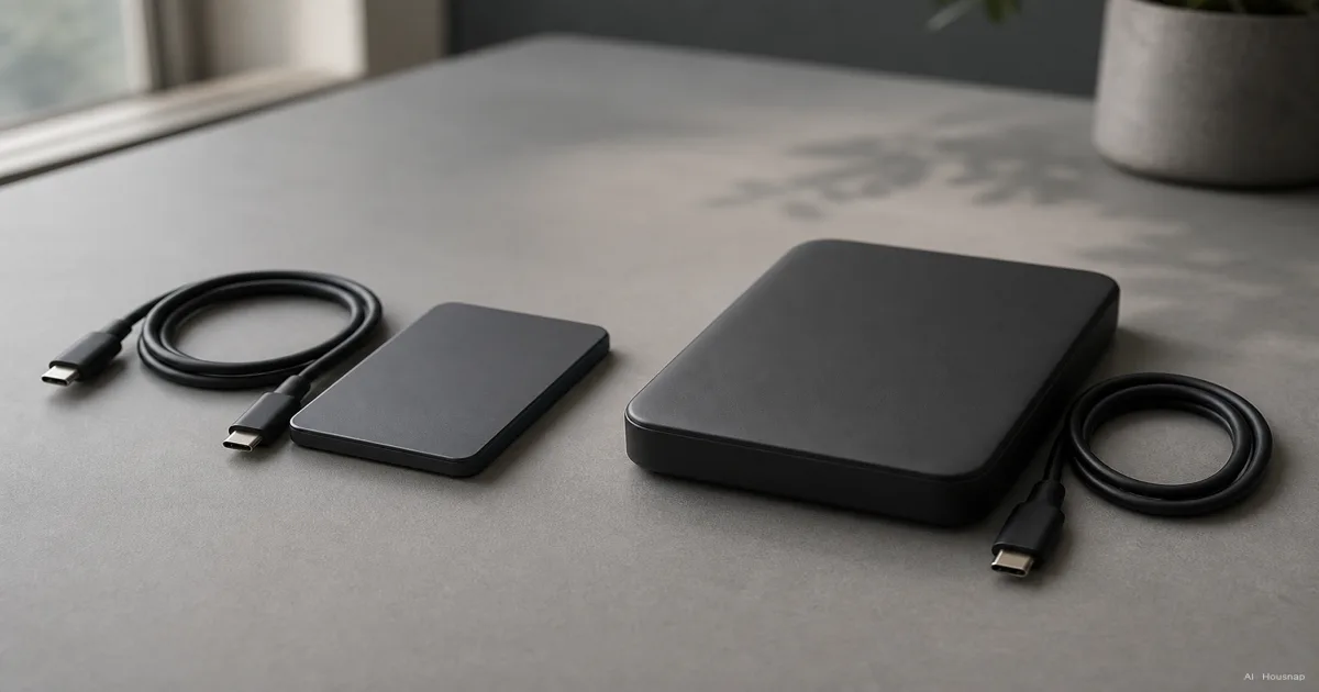 External SSD vs External HDD, How to Pick Your First Portable Drive — Illustration IA
