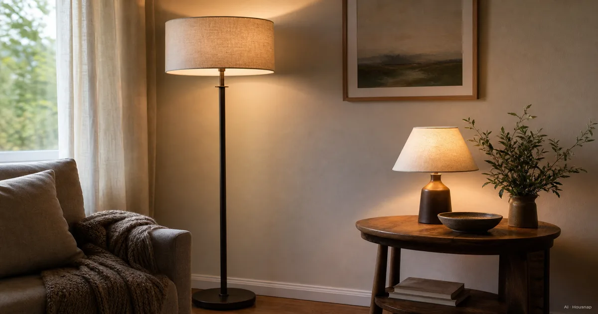 Floor Lamp vs Table Lamp, Which One to Buy First for a New Room — AI illustration