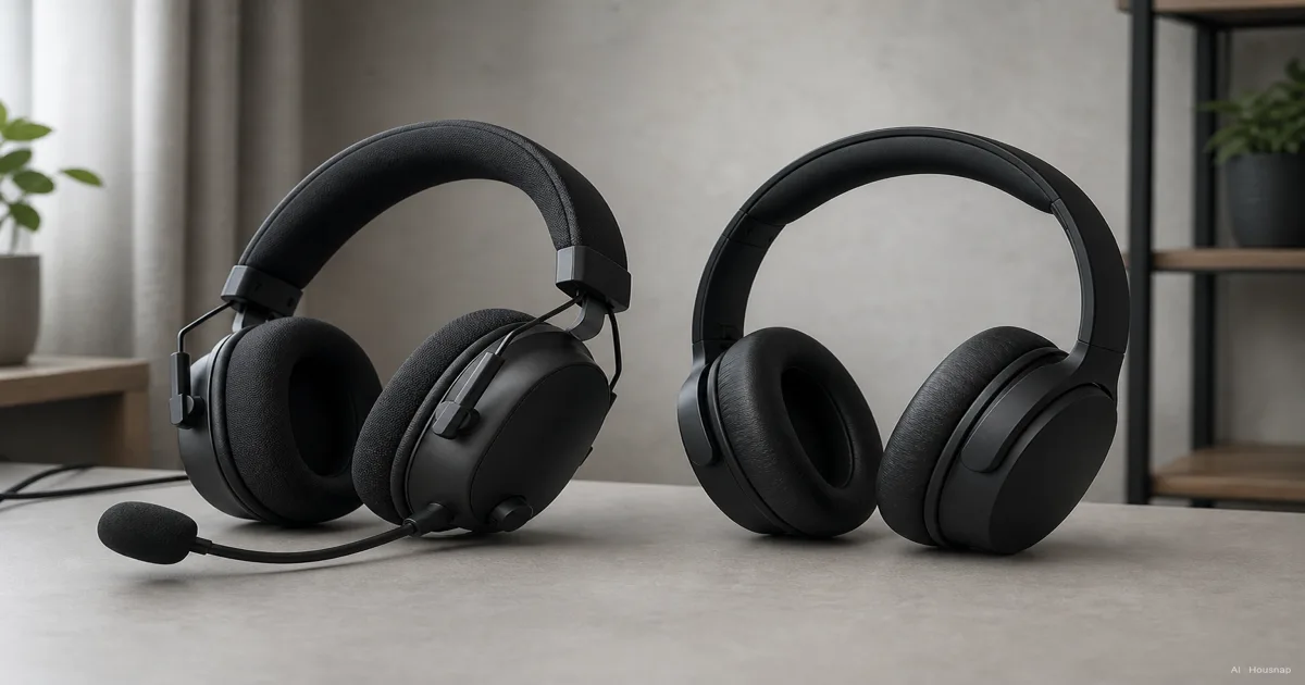 Gaming Headset vs Headphones, What a First-Time Buyer Should Actually Get — AI illustration