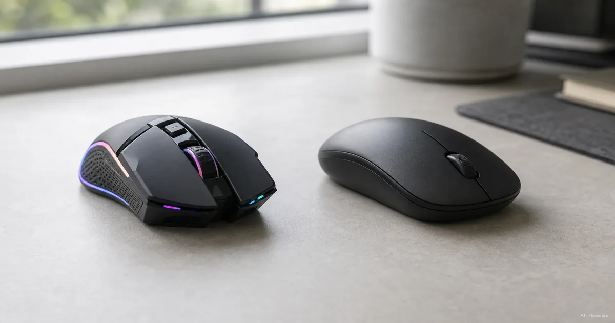 Gaming Mouse vs Office Mouse, What a First-Time Buyer Should Actually Know — AI illustration