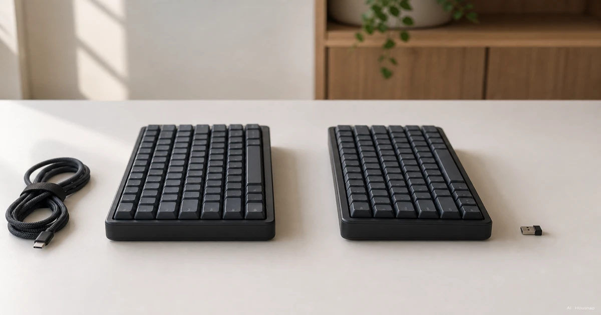 Wireless vs Wired Keyboard, What to Pick for Your First One — AI illustration