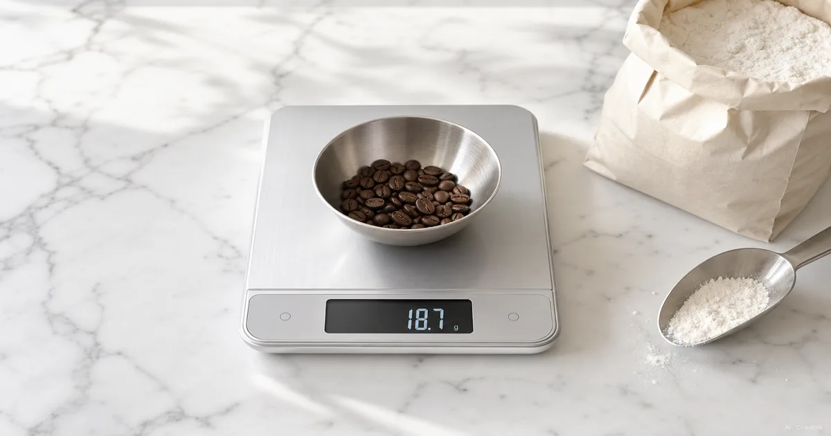Kitchen Scale First Buy: Precision, Capacity, and Baking vs Coffee — AI illustration