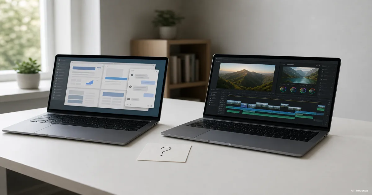 How Much RAM Do You Need, Work Laptop vs Creator Laptop — AI illustration