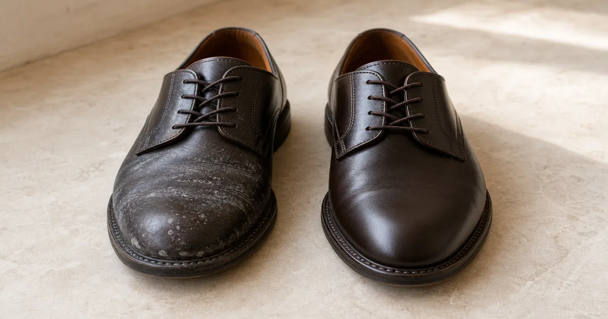 Fixing Water Stains and Winter Salt Damage on Leather Shoes