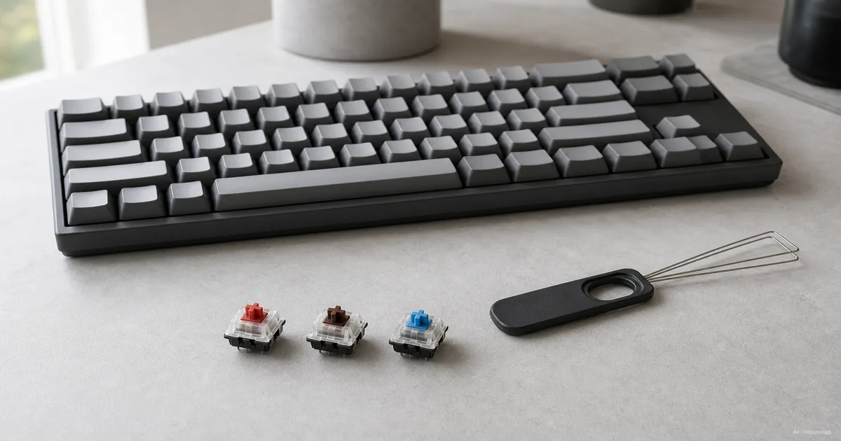 Mechanical Keyboard Switch Types, How to Pick Your First One — AI illustration