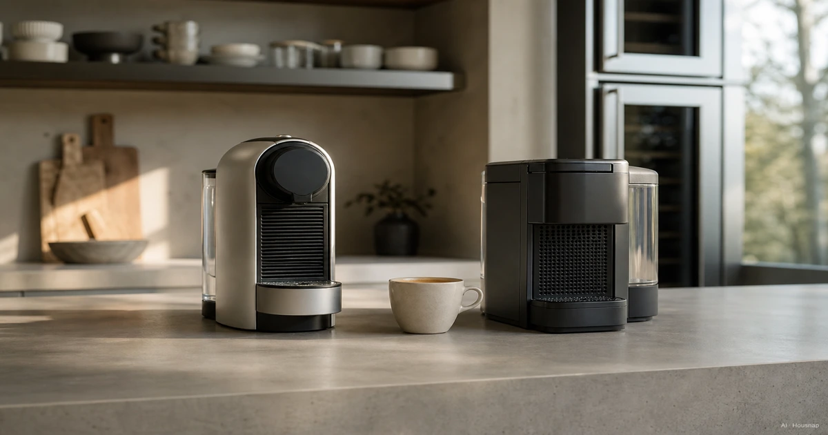 Nespresso vs Keurig, Which Pod Coffee Maker Should You Buy First — AI illustration