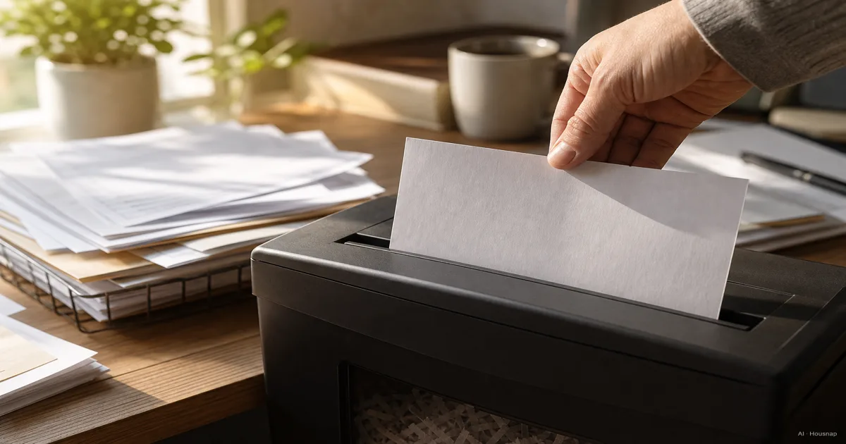 Your First Paper Shredder, What the Security Levels and Cut Types Actually Mean — Illustrazione IA