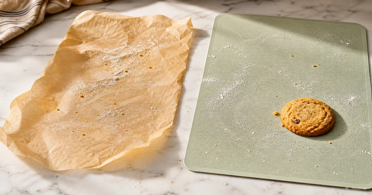 Parchment Paper vs. Silicone Baking Mat, What Each Is and When to Use Which — AI illustration