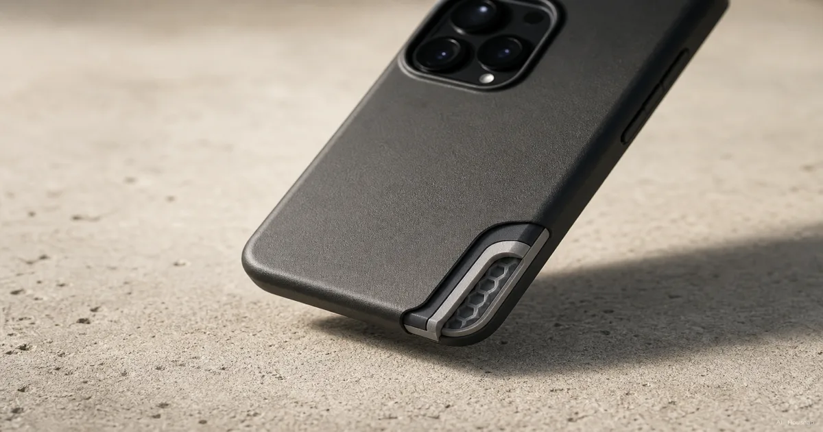 Phone Case Materials and Shock Protection, How to Pick Your First One — AI illustration
