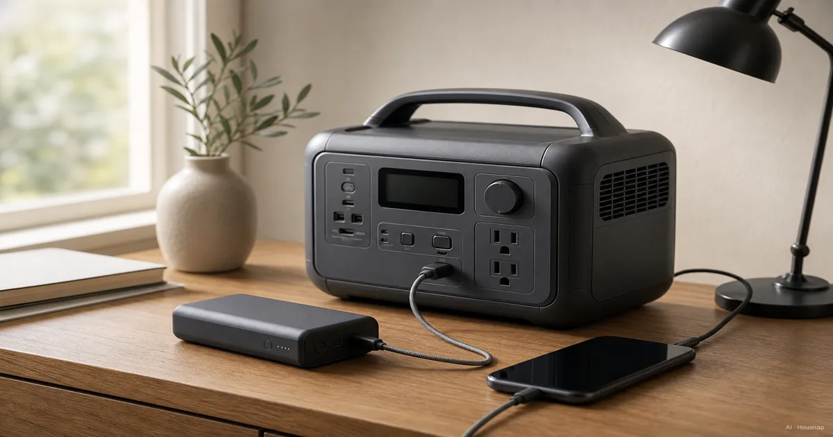 Power Station or Power Bank, First Buy, What mAh and Wh Actually Tell You — AI illustration