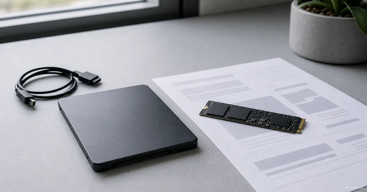 NVMe vs SATA SSD, 처음 사는 드라이브 어떻게 고를까 — AI 일러스트