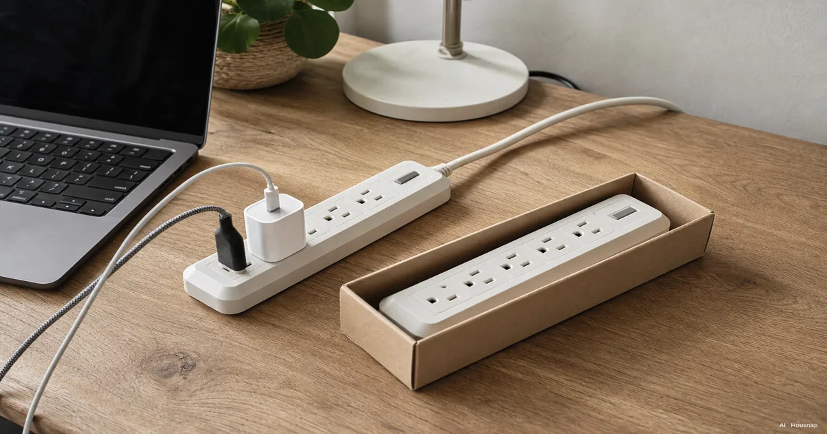 Surge Protector vs. Power Strip, What Your First Buy Actually Needs to Protect — AI illustration