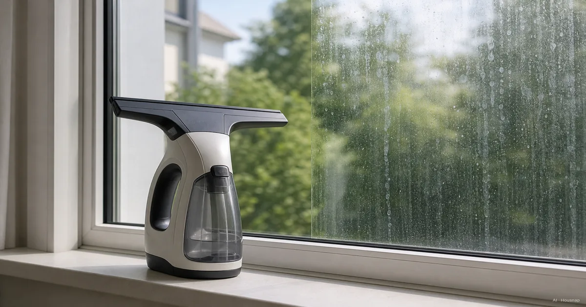 Your First Window Vacuum, What the Suction and Tank Size Numbers Actually Mean — AI illustration